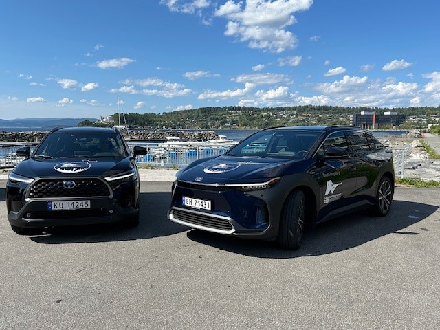 Biler sponset av sølvsponsor Toyota Kongsberg