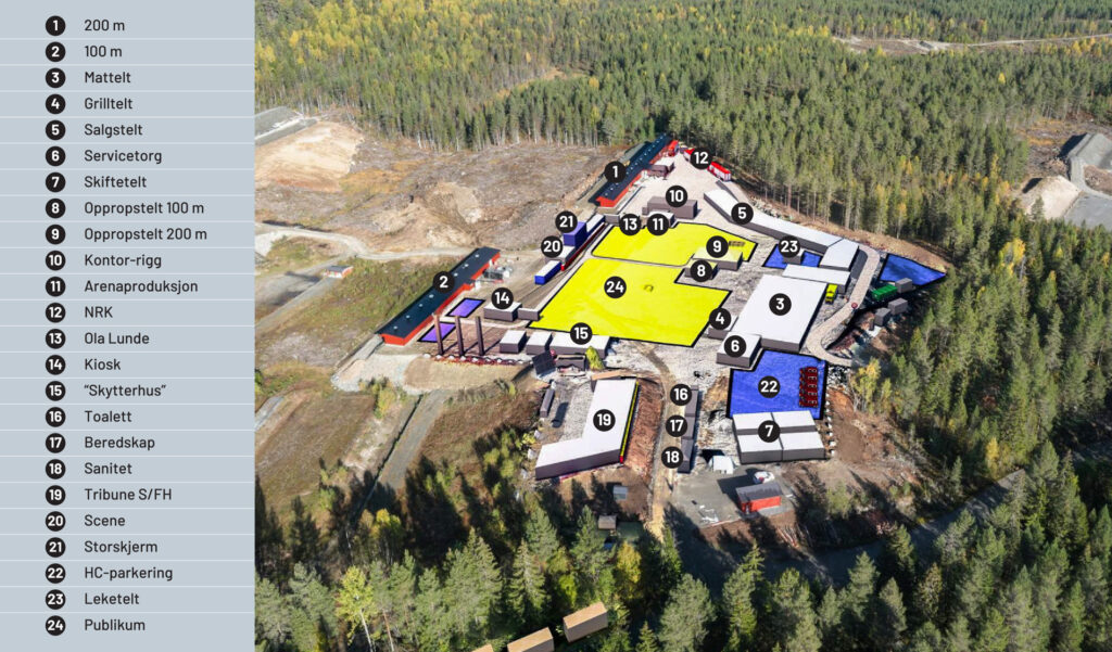 Arenakart for landsskytterstevnet 2025