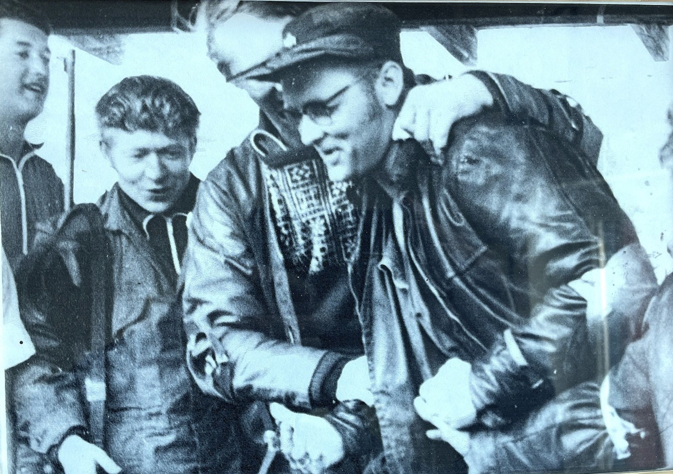 Stenikjer 1972. Fr.v. Erling Abrahamsen, Arve Skjeflo, Harald Tveiten og kongen sjøl Oddgrad Flatin.